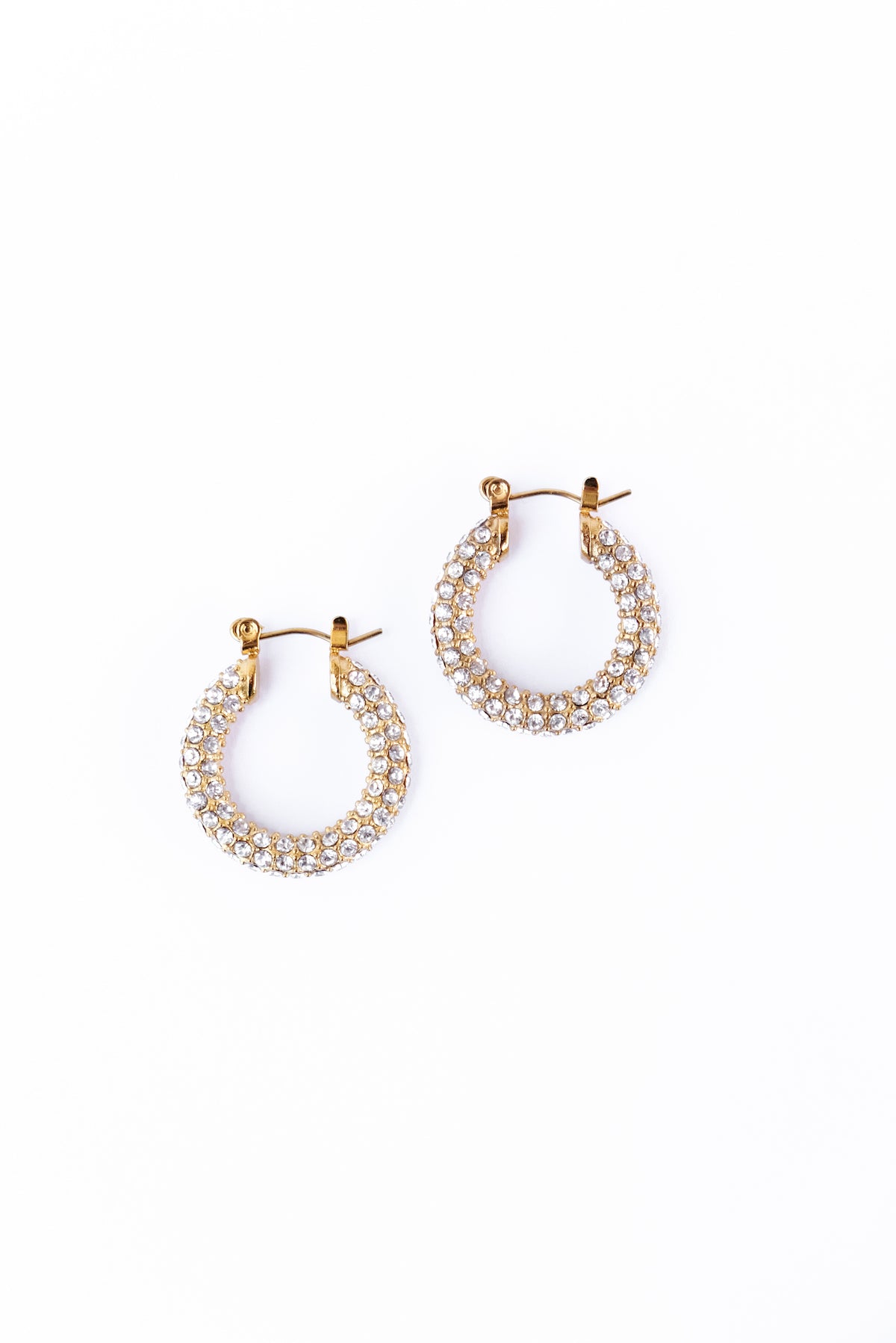 Girl Boss Hoop earrings on white backdrop