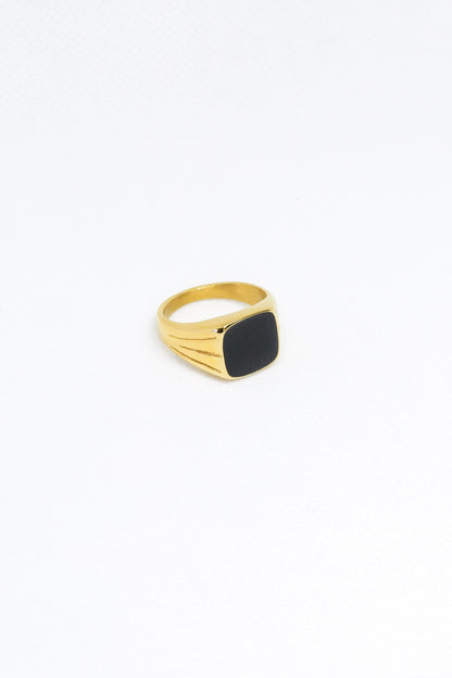 Onyx ring at 45 degree angle view on white background 